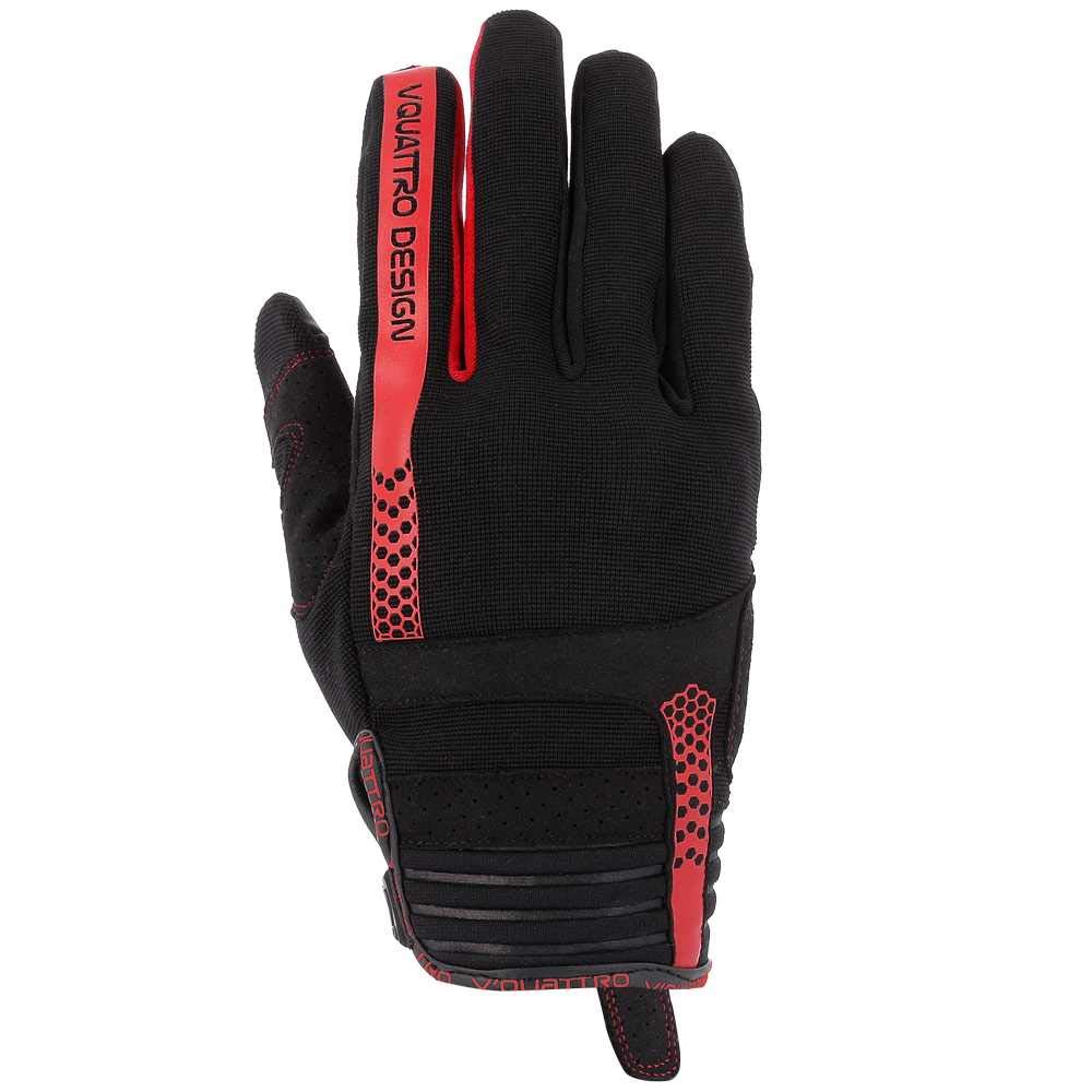 V Quattro Design Rush 18 Men's Gloves, Black/Red, Size 3XL