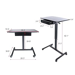 CLATINA Mobile Laptop Standing Desk, Height