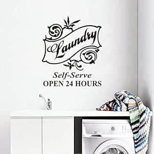 Vinilo adhesivo de pared vinilo para lavandería, autoservicio, para