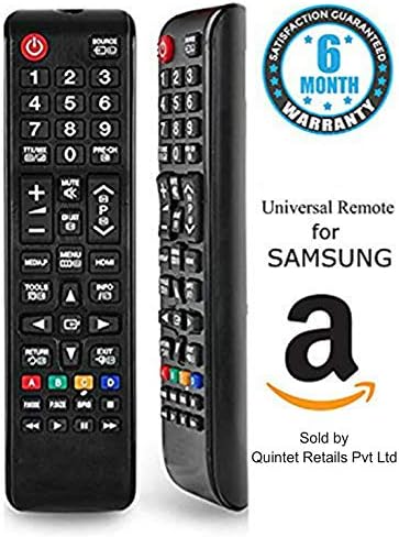 Quintet Universal Remote for Samsung Remote Control with Dual Sensor Technology for LED/LCD/Plasma TV (Black)