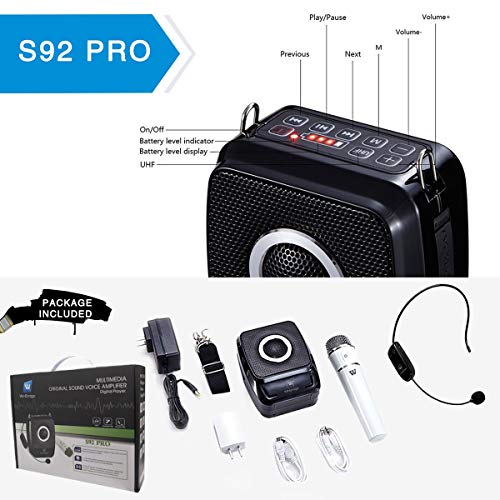 W WINBRIDGE S92 Pro Portable PA System, PA Speaker System with Bluetooth Microphone, Wireless Voice Amplifier 25 Watts Loud Speaker for Presentation,Teaching,Outdoor Activities etc - Thumbnail 6