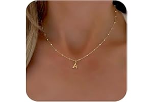 De Amo Sara Initial Necklaces for Women, Dainty A-Z Pendant Letter Charm Necklace Personalized Name Necklaces Trendy Jewelry Stocking Stuffers Christmas Gifts for Her