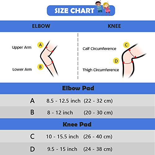 GROTTICO Toddler-Kids Knee-Elbow-Pads Wrist-Guards for Skate-Skateboard-Bike-Scooter-BMX - 3-8 Years Old Protective Gear Set