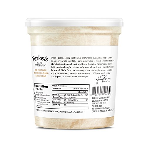 Parkers Maple Organic Maple Cotton Candy 2 Ounce 56g 4 Count by Parker