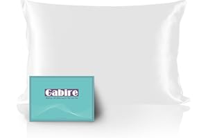 Gabire Mulberry Silk Pillowcase for Hair and Skin Prevent Acne Pillowcase Both Sides Real Silk Pillowcases Organic Silk Pillowcase with Hidden Zipper, White, Standard (20"×26")