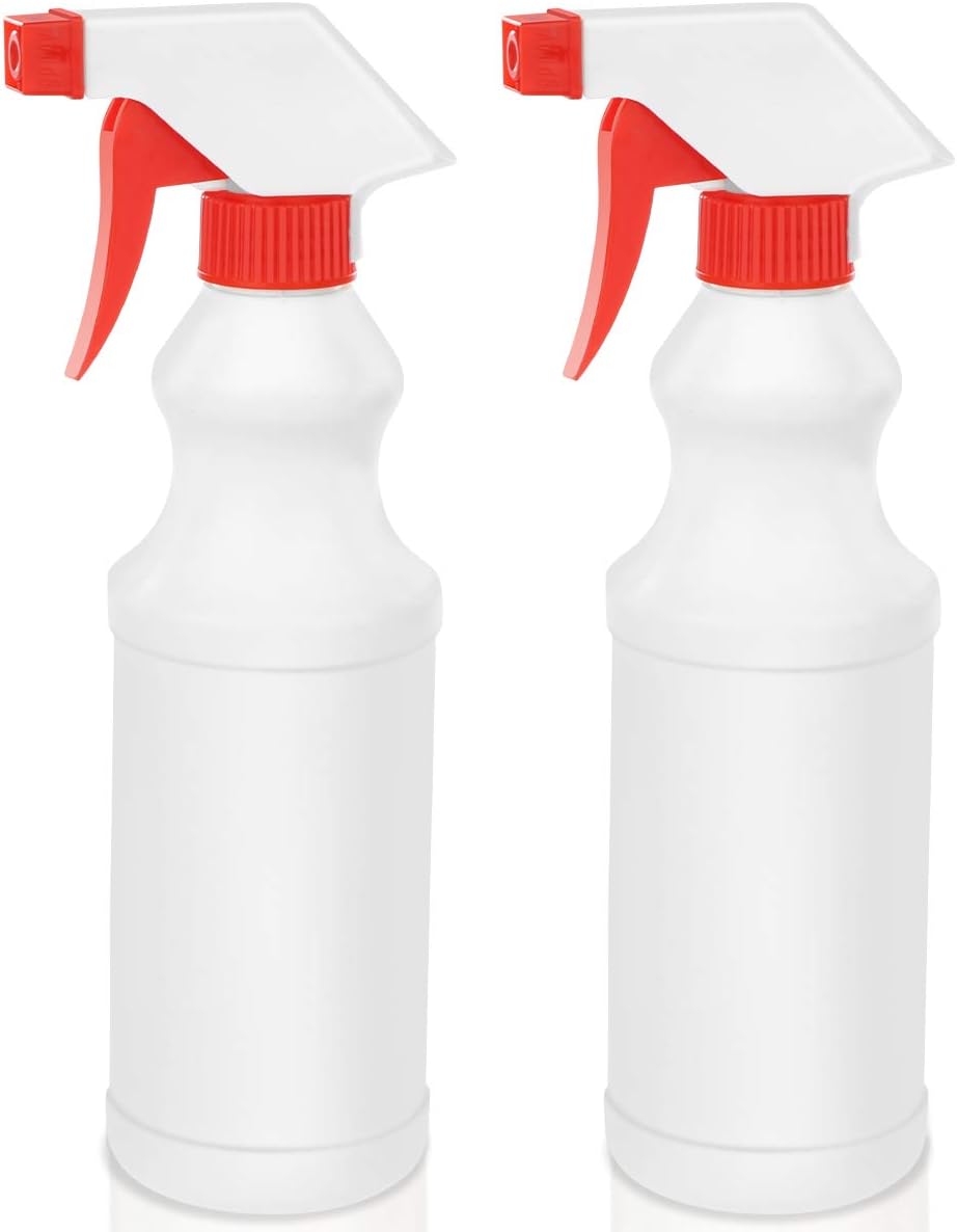 BrightU Plastic Spray Bottle (2 Pack, 16 Oz，All-Purpose) for Home, Garden, Chemicals, and Other Cleaning Solutions, 3 Modes Adjustable Nozzle, 100% Leak-Off, Alcohol Safe : Garden & Outdoor