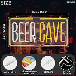 Artlast Beer Cave Neon Sign LED Beer Neon Light