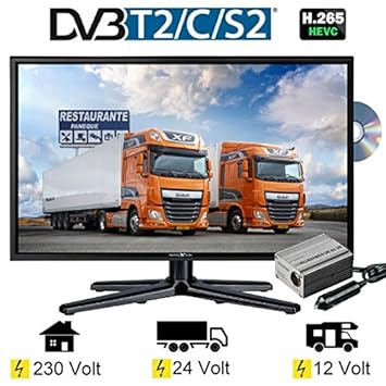 Reflexion LDD247 LED 23.6 Zoll TV DVB-S2 / C / T2 DVD, 24 Volt 12 Volt 230 Volt