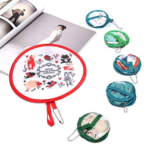 MeiMeiDa 10 PCS Foldable Round Fan Cute Handheld Round Fold Fans, Pocket Folding Fans Hand Fan for Party as Dec or Goody Bags Fillers and Generate a Breeze for Yourself in Summer, Color Random
