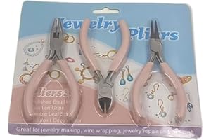 Jewelry Making Tools Kit, Needle Nose Pliers Wire Cutter and Round Nose Pliers 3pcs Set for Jewelry Repair and Wire Wrapping 