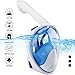 Naedw Full Face Snorkel Mask 180° Panoramic View Diving Scuba Mask Easy breath with Anti-Fog and Anti-Leak with Adjustable Head Straps Design for Adults,Youth,kids (White/Blue, Large)