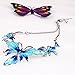 QIYUN.Z Enamel Butterfly Pendant Bib Fringe Y Neck Lariat Necklace Stud Earrings Set