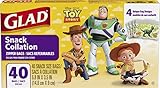 Glad Food Storage Bags, Snack Size Zipper Bags, Toy Story, 40 Count