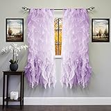 Sweet Home Collection Sheer Voile Vertical Ruffled Window Curtain Panel 50