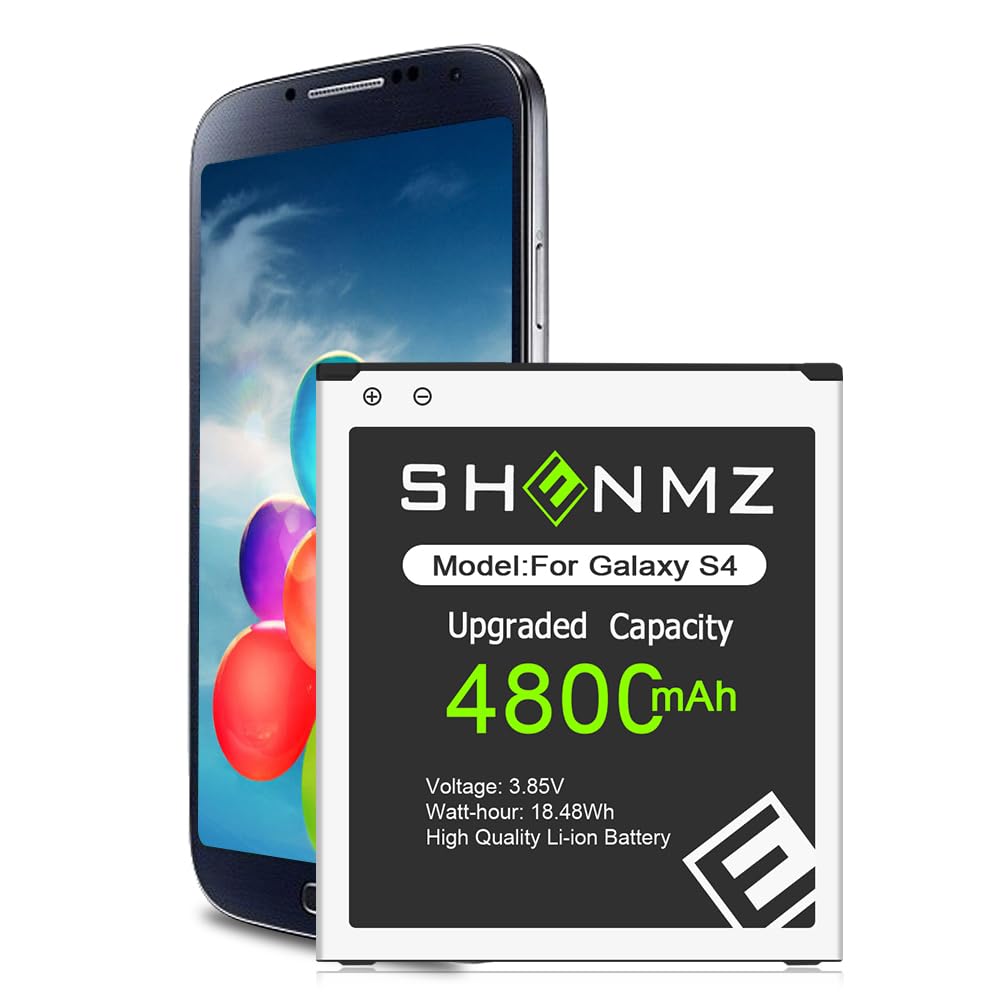 SHENMZ Galaxy S4 Battery,[Upgraded] 4800mAh Li-Polymer EB-B600BE Replacement Battery for Samsung Galaxy S4 EB-B600BE,AT&T I337,Verizon I545,Sprint L720,T-Mobile M919,R970,I9500,I9505