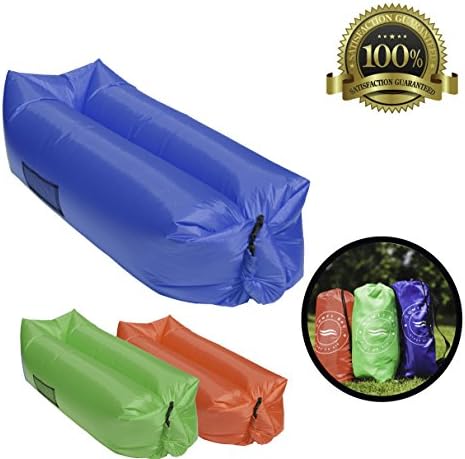 Inflatable Lounge: Air Sofa, Bag Hammock, Pool Float Ships, Ideal for Indoor or Outdoor Hangout and Pull Float or Camping and Music Festivals, Inflatable Air Lounger (blue)