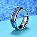 King Will Dragon Men Women 8mm Tungsten Carbide Ring Blue Celtic Imitated Meteorite Inlay Ring Beveled Edge