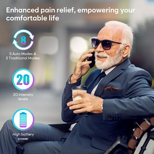 Easy@Home TENS Unit Muscle Stimulator Massager - More Pulse Intensity Range, Rechargeable Battery and Backlit LCD Display - Pain Relief Device EHE012PRO