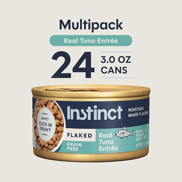 INSTINCT FLAKED ENTREES IN GRAVY, WET CANNED CAT FOOD, GRAIN-FREE – TUNA, 3 OZ. CANS (PACK OF 24)