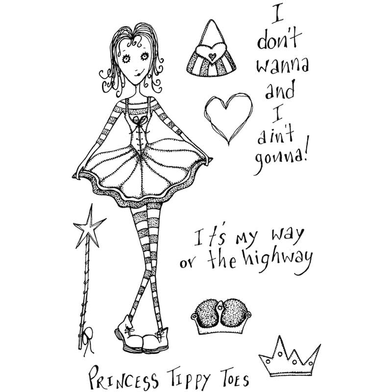 Lindsay Mason Designs A6 Princess Tippy Toes Clear Stamp