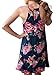 MITILLY Women's Halter Neck Boho Floral Print Chiffon Casual Sleeveless Short Dress X-Small Dark Blue