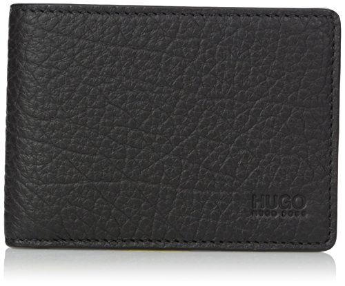 HUGO by Hugo Boss Men s Hugo Leather 6 Credit Card Pocket Wallet, Victorian Leather Wallet Black, One Size