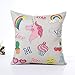 HL HLPPC Unicorn Pink Pillow Covers Square 18 x 18 Inches Cotton Linen Cushion Cover Perfect for Home Decorative