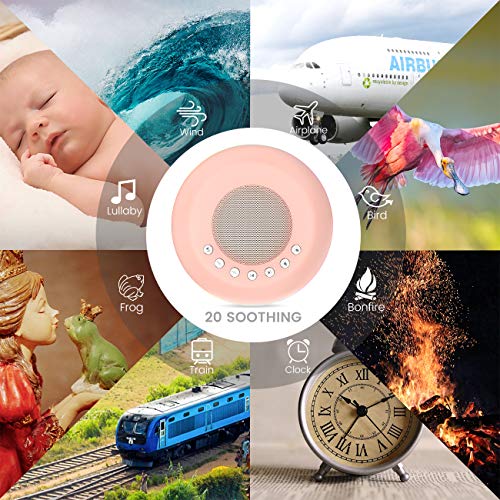 ODOMY White Noise Sound Machine for Sleeping with 20 Non-Looping Soothing Sounds Colorful Gradual Night Light Baby/Kids/Adults Sleep Therapy Sound Machine with Auto-Off Timing and Memory Function