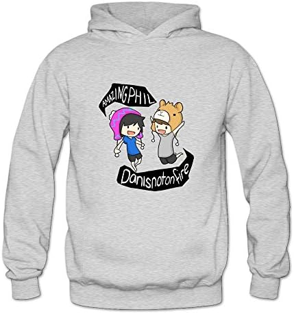 CRIS Dan And Phil Animated Hoodie Ash For Women