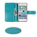 Case for iPhone 5C, xhorizon Premium Leather Folio Case [Wallet Function] [Magnetic Detachable] Fashion Wristlet Purse Soft Flip Multiple Card Slots Case Cover ZA5 for iPhone 5C - Blue