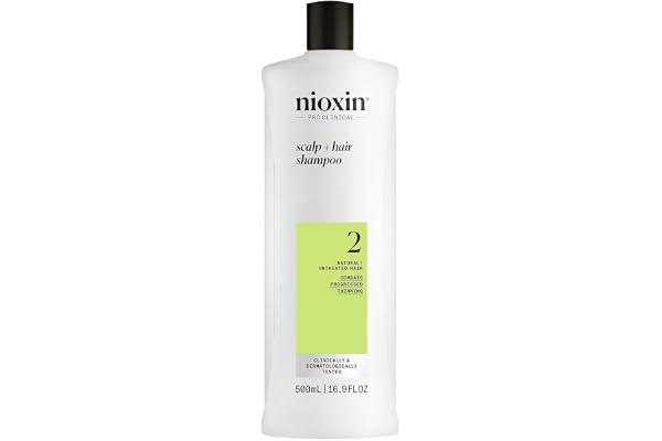 Nioxin System 2 Scalp + Hair Thickening Shampoo | For Natural with Progressed Thinning | Cleanse & Boost Density with Niacina