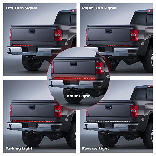 Truck Tailgate Side Bed Light Strip Bar,AUTOLOVER LED Truck Tailgate Light Bar Strip Red/White Reverse Stop Turn Signal Running for SUV Jeeps RVfor Dodge Ram Chevy GMC