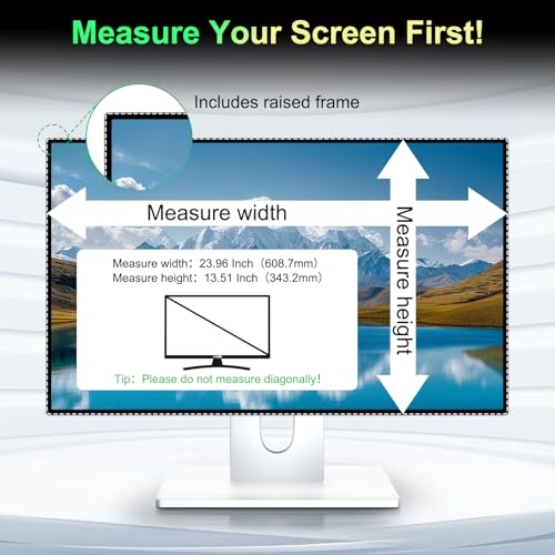 [2 Pack] Magnetic 27 Inch Monitor Privacy Screen for 16:9 Aspect Ratio Widescreen Monitor,Removable Anti Glare Computer Screen Privacy Shield Protector, Blue Light Filter