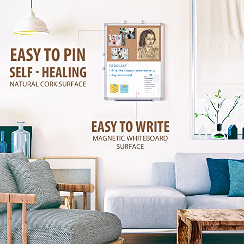 Cork Board White Board Combo, Vision Board 2023, 24" x 18