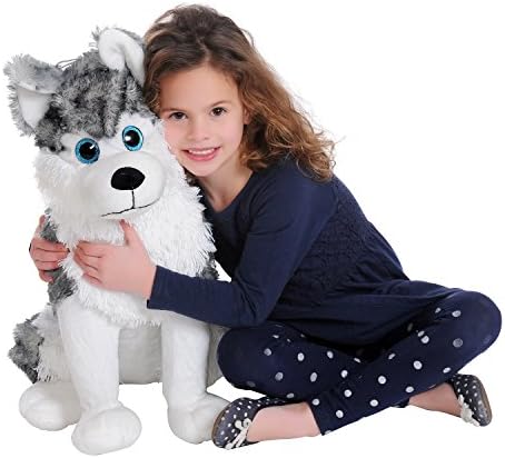 Collapse N' Carry Inflatable AS SEEN ON TV Big 2.5 Foot Tall Fuzzy Plush Toy Husky