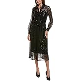 Anne Klein Womens Mixed Media A-line Shirt Dress