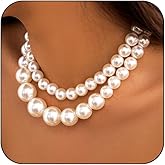 Cicod Big Pearl Necklace: Chunky, Layered, Prom & Bridal - White Pearl Choker Chain Necklace for Women (Chunky Pearl Set)