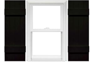 Mid America Board and Batten 14" 4 Board Joined Vinyl Standard Shutter (1 Pair) - 14 x 51 002 Black