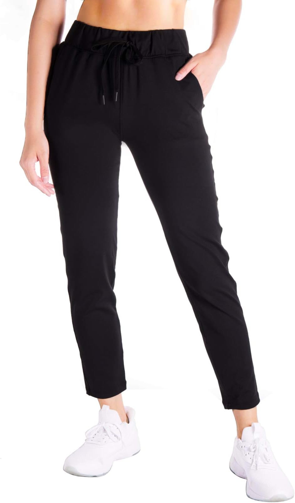 Yogipace Petite/Regular/Tall Women's 7/8 On The Fly Pants Drawstring Casual Lounge Joggers Travel Sweatpants