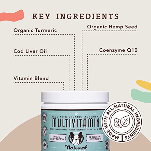 Natural Dog Company Multivitamin Chews (90 Pieces), Dog Vitamins and