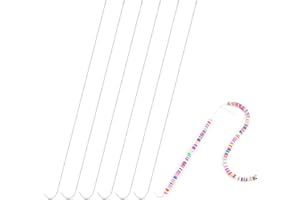 TENALLEYS 6 PCS Beading Needles 7.4 inch Bead Spinner Needles, 0.7mm Diameter Beaded Needles for Beads Rotating Jewelry Making, DIY Waist Beads, Bracelets, Necklaces