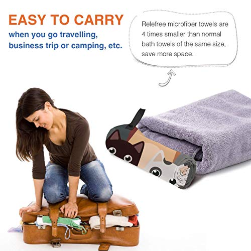 Microfibre-towel-lightweight-travel-beach-towel-Extra-large-quick-drying-camping-towel-Premium-gym-towels-for-swimming-yoga-Highly-absorbent-fast-dry-Cats-Pattern
