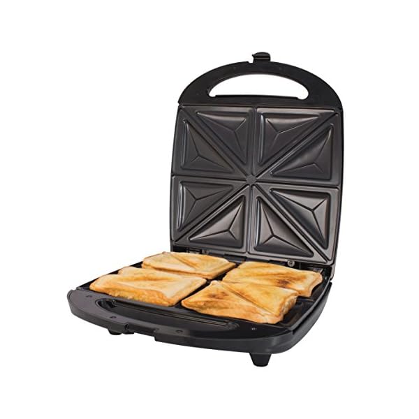 Quest-35990-Quad-Sandwich-Toaster-Non-Stick-Auto-Temperature-Control-Cool-Touch-Handle-and-Locking-Clip-Stainless-Steel-1100W-1100-W Quest 35990 Quad Sandwich Toaster / 4 Portion 8 Slice Non-Stick Toastie Maker/Auto Temperature Control/Cool Touch Handle…