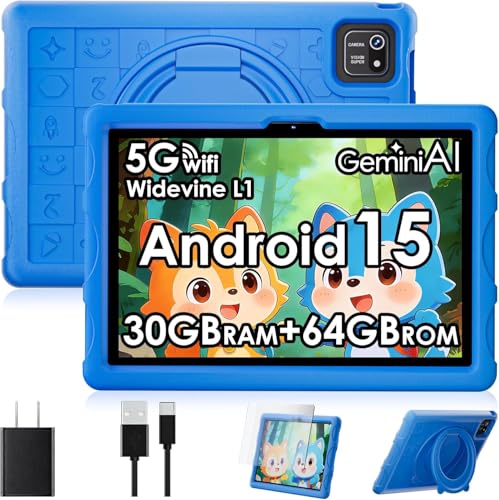 ZENTALITY Kinder Tablet 10 Zoll Android 15 mit 30GB RAM + 64GB ROM(2TB), 5G WLAN 6, Widevine L1, El…