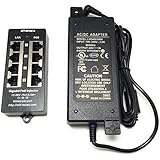 WT-GPOE-4-48v48w Gigabit Passive PoE 4 Port Power over Ethernet Injector with 48 watts for 802.3af Devices, Includes 48 Volt Power Supply