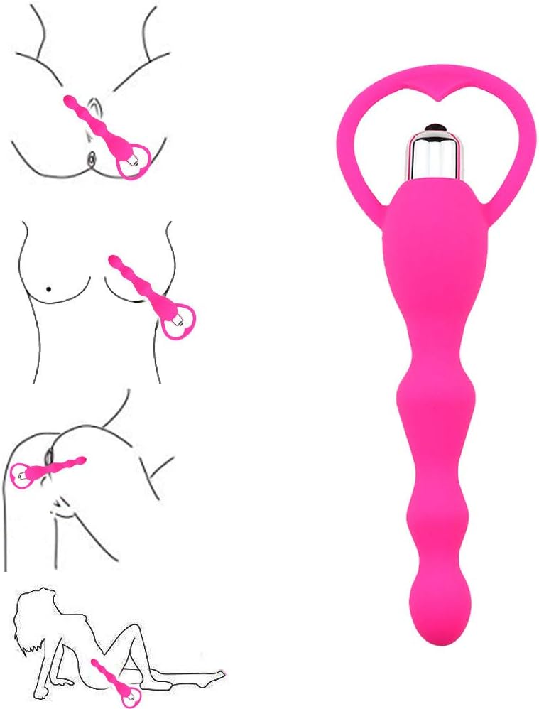 StimulationToys for Men Women or Couples Anales Trainer Massage Toy， Vib Anales Beads Silicone Trainer Fun Toys for Beginners and Advanced Users Pink By SAROW