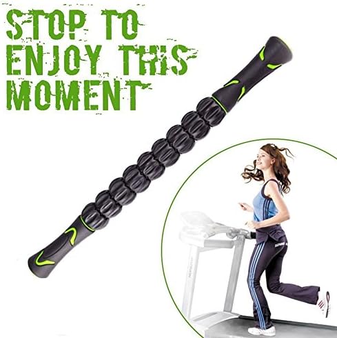 Muscle Roller Stick for Athletes-18 Inches Back Leg Calf Massage Release Tool Facia Blaster Tool Yoga Stick (Black)