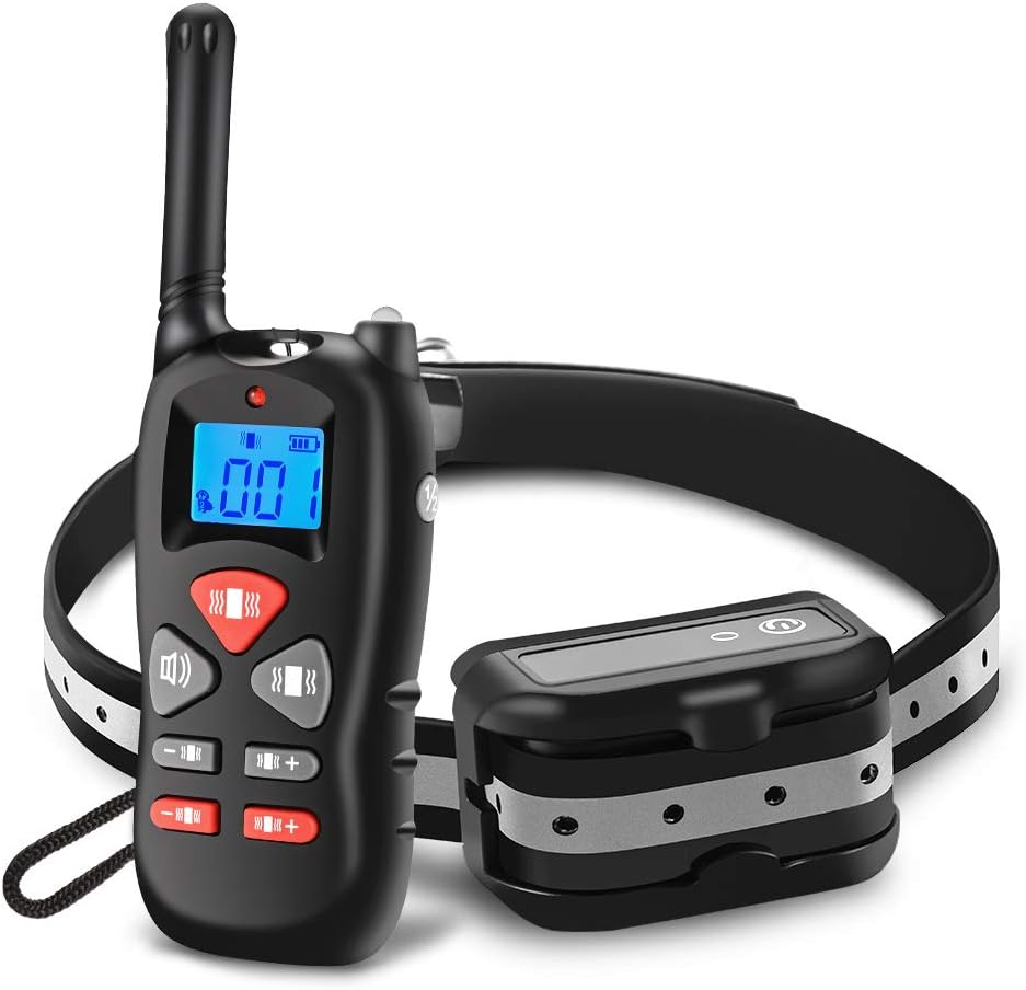 ElevenII Dog Training Collar with Remote Control Petsafe Anti Barking Dog Collars Set Waterproof IP67 Long Range up to 1600ft, 0-100 Level Adjustable Vibration Mode for Small, Medium and Large Dogs
