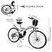 CLIENSY 26 Inch Electric Bike, 350W Folding Ebike with Removable 36V 8AH Lithium Battery for Adults, 21 Speed Shifter (White)thumb 2