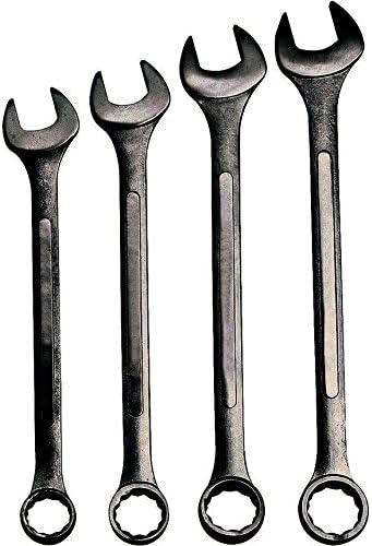 4 Pc Black Oxide Jumbo Raised Panels Wrench Set SAE Standard Combination Tools